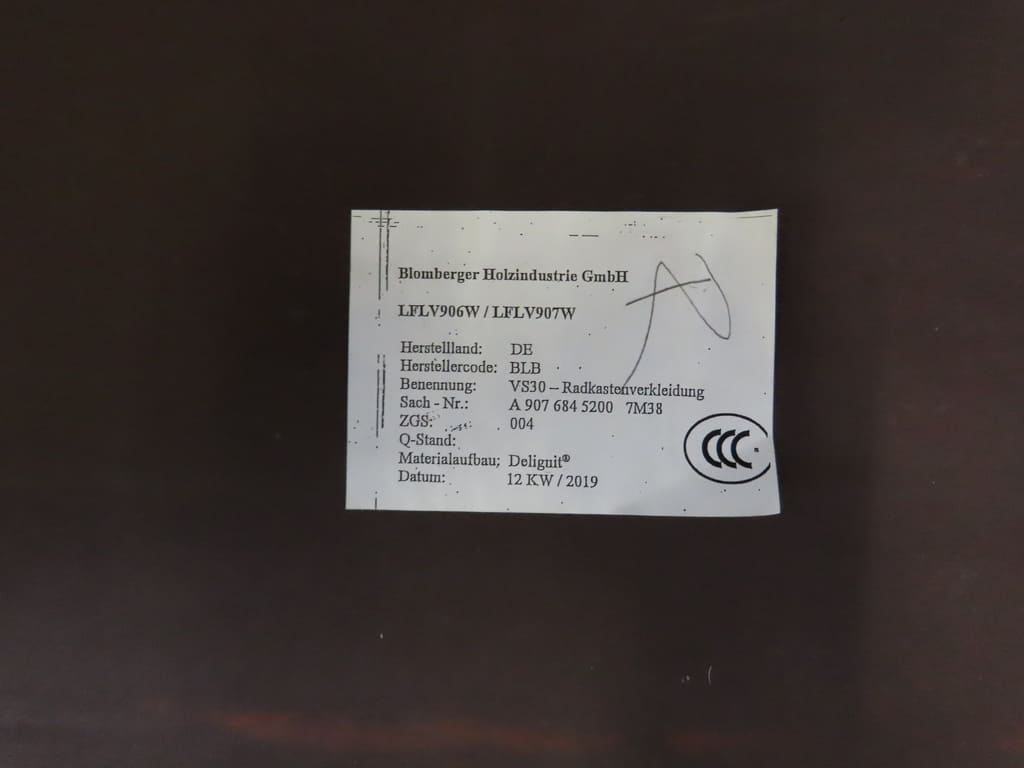 2 Radkastenverteilung für VW Crafter / MB Sprinter-Occasion