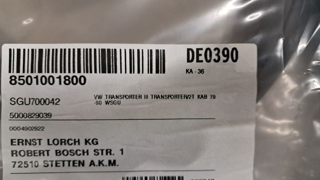 Fensterdichtung (WS-Vollgummi)ohne Leistenaussparung VW T3  Transporter