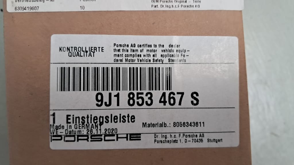 Original Porsche Einstiegsleiste rechts/links für Porsche Taycan Turbo