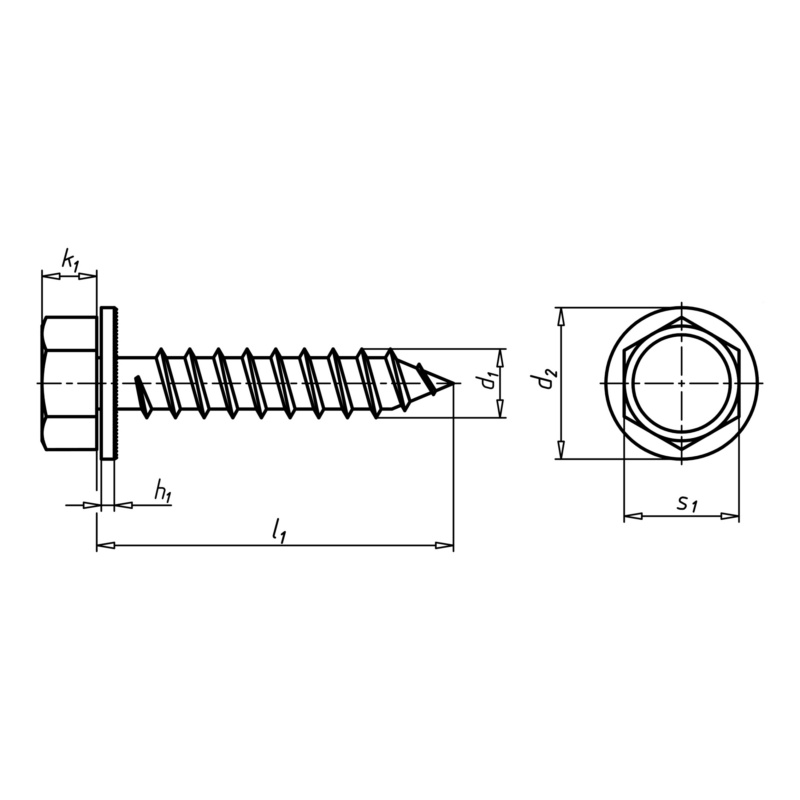 Kombi-Blechschr. 6KT-Kopf mit unverlierbarer U-Scheibe 4,8X19