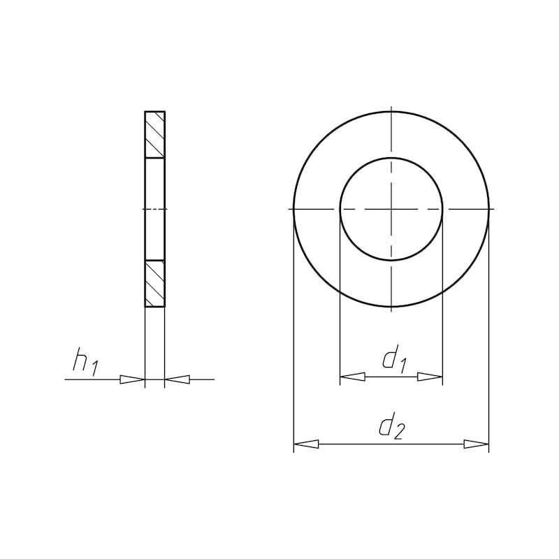 Kotflügelscheibe nach DIN 522, Stahl verzinkt, blau passiviert (A2K)
