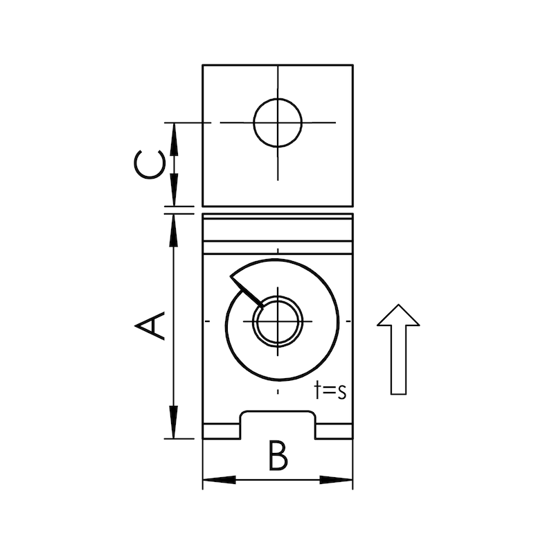 Blechmutter geschlossener Eindrehbereich, D3,5mm