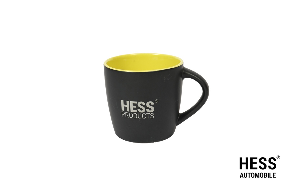 Hess Tasse schwarz, grün/gelb