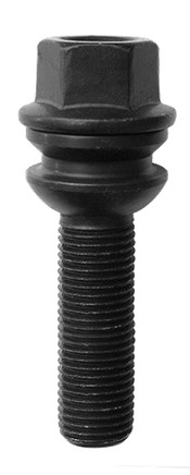 Radschraube M14x1.5 L42 KH23 SW19 Kugel R14 (Kalotte) verzinkt schwarz