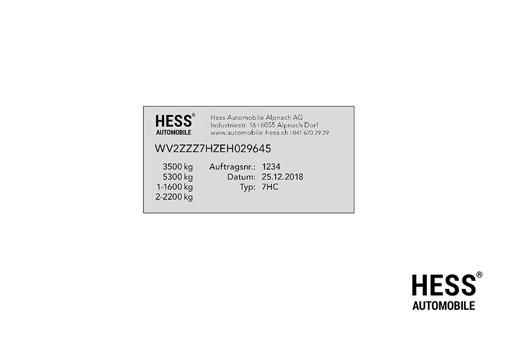 Hess Chassis Etikette