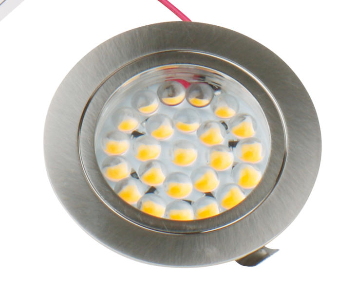 Edelstahl-LED-Spot Zink, 12 V, 3 Watt, rund mit 24 LEDs